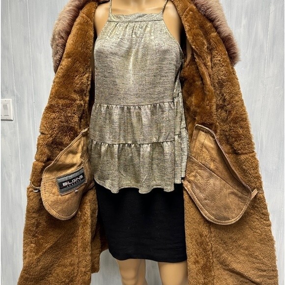 Vintage Bilgin’s High end Lambskin Leather Penny Lane Coat Medium M - Picture 6 of 16